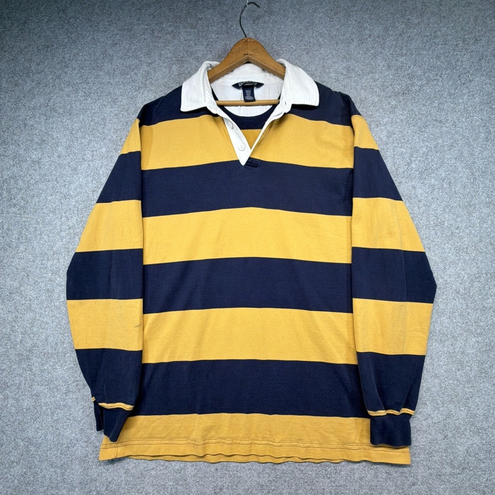 Vintage Lands End Rugby Shirt Mens XL Tall Sleeve Heavy Cotton Preppy 90s